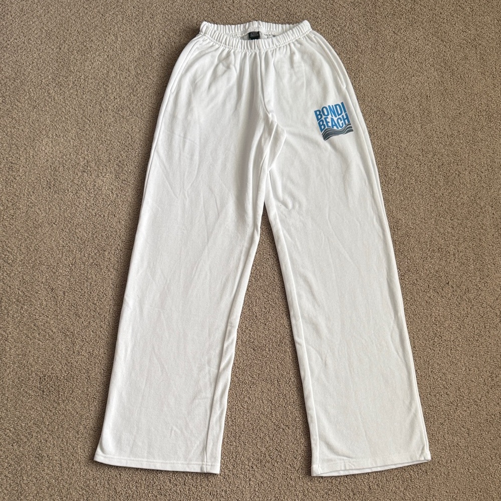 X08 NWT Wild Fable Terry Knit Lined Bondi Beach Wide Leg Sweatpants - Size: XS - Picture 2 of 6